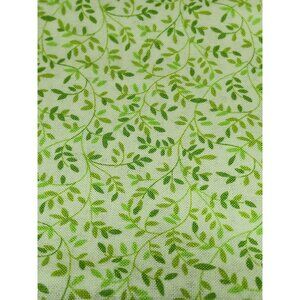 VTG Sewing Fabric Green Italian Leaves Vines  7/8 yd x 44" David Textiles Crafts